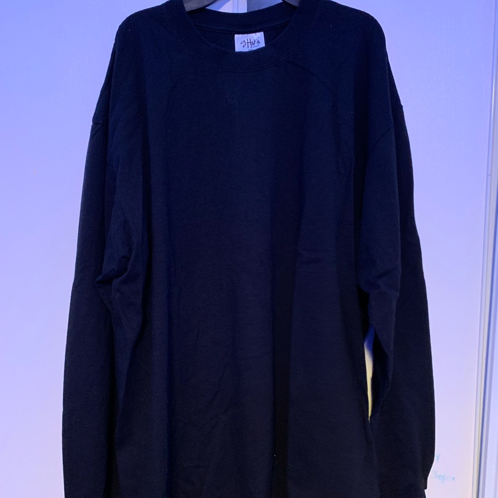 Shaka Mens Heavyweight Long Sleeve T Shirt 2XL Black